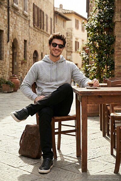 Buratti Regular Fit Hooded Kangaroo Pocket Fleece Lined Soft Sherpa Sweat Men...