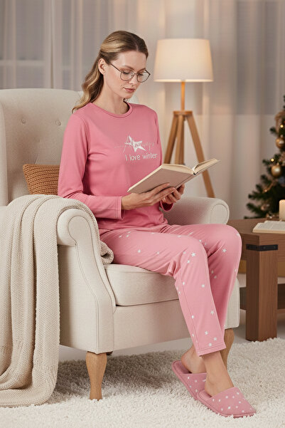 Lela Regular Fit Patterned Crew Neck Pajama Set Pajama Set 65719102