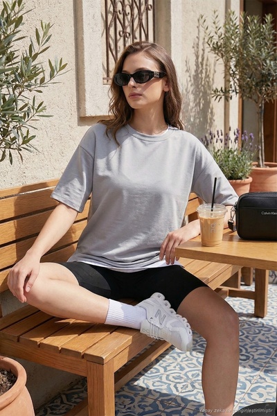 Lela Stretch Oversize Fit Crew Neck t Shirt t Shirt 5865911