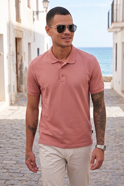 Buratti 100% bavlna Regular Fit Polo tričko s knoflíkem a výstřihem Pánské tr...