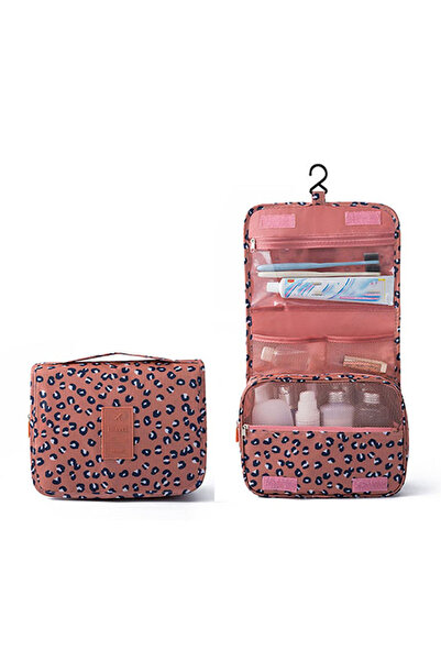 Choice12 leopard print Polyester Hook Cosmetic Bag Women Makeup Bag High Capa...