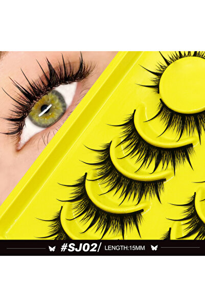 Choice1 SJ02-Kit Lasvirey Cat Eye Lashes Manga Lashes Styles 3D Faux Mink Las...