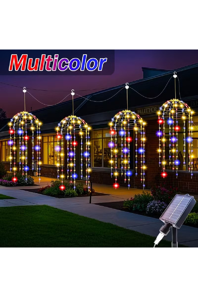 Choice 4PCS Multicolor 4pcs Suspended Solar Outdoor Jellyfish Lights Christma...