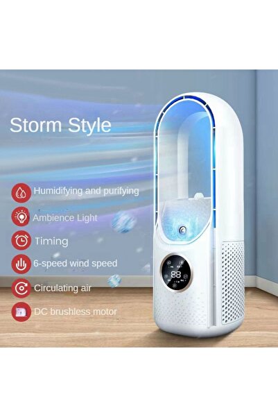Choice White Portable USB Air Cooler Leafless Electric Fan 6 Speed Silent Tim...
