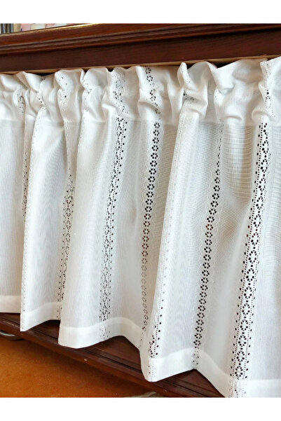 Choice Rod Pocket W100cm X H45cm White Lace Short Curtain Partition Gauze Sma...