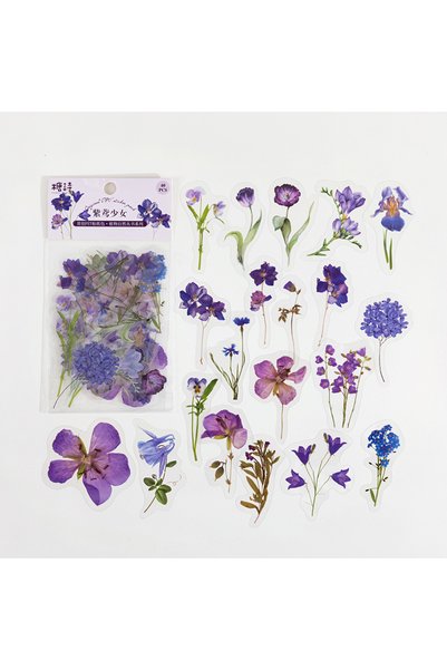 Choice4 H 40pcs Natural plant collection Green Leaf PET Stickers Decor Scrapb...