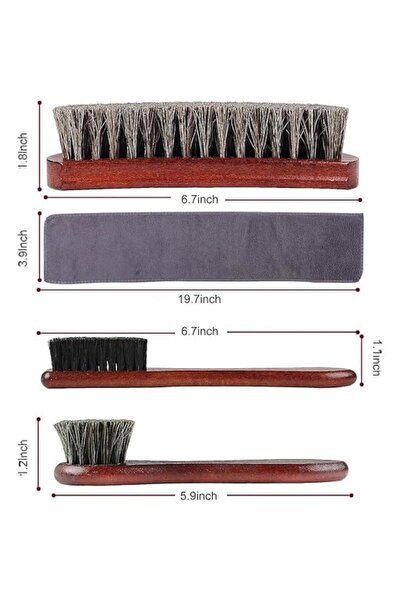 Choice onesize (New) 4Pcs Horse Hair Gloss Shoe Brush Set Suede Cleaning Poli...