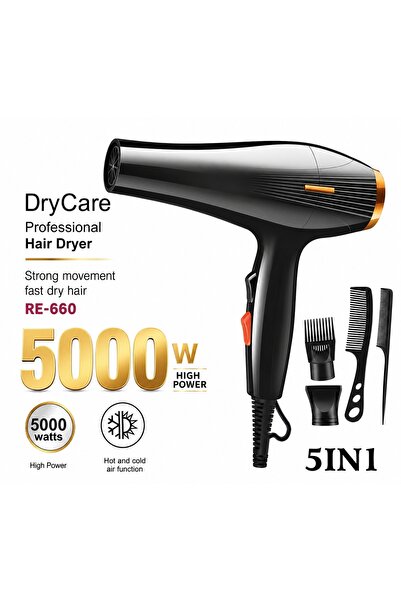 Generic Professional Hair Dryer 5000W High Power 5-in-1 Fast Dry with Hot & C...