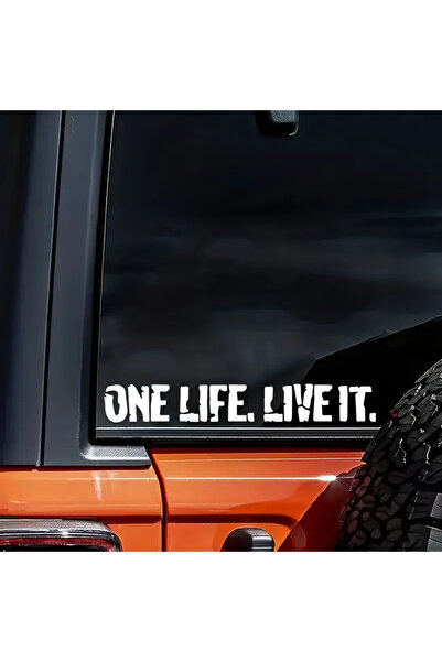 Choice 42.1x6cm white Vinyl Decal for Car, Van, Or 4X4: One Life, Live It.