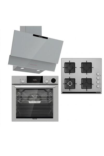 Tecna Steamtec Gri Cam Dokunmatik/9 Programlı Ankastre Set