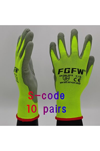 Choice S-code 10pairs 10 Pairs PU Coated Work Gloves - Lightweight, Durable S...