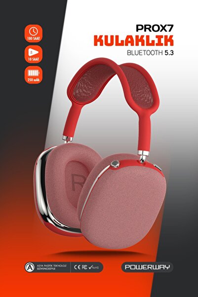POWERWAY Prox7 Kulak Üstü Bluetooth Kulaklık BTV 5.3 250 mAh 10 Saat Çalışma ...