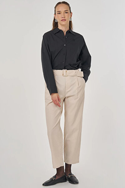 Kayra Viscose Carrot Pants Stone
