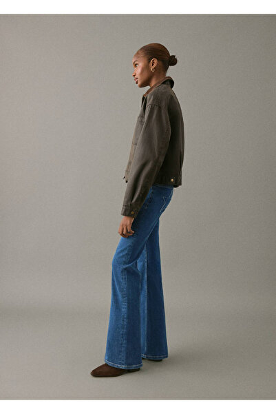 Mango Teen Düz kesim yırtmaçlı jean pantolon