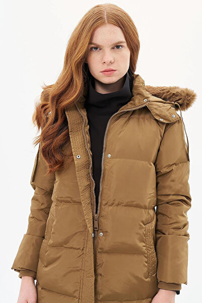 Kayra Goose down Filled Hooded Coat Dark Olive