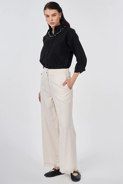 KYR Tifsitmeli Canvas Trousers Cream