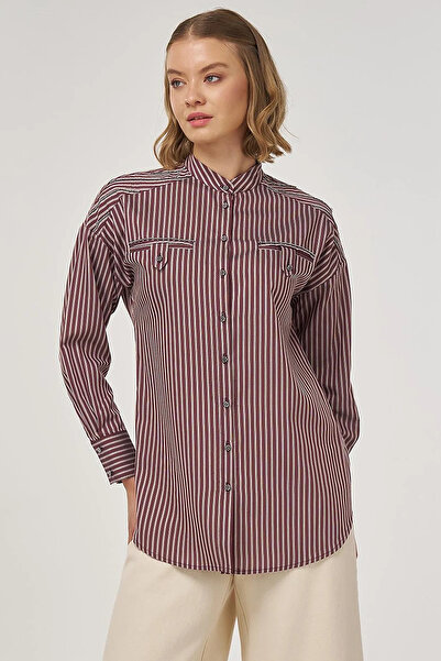 KYR Viscose Tunic with Embroidery Detail Dark Burgundy
