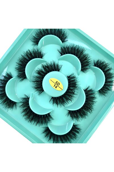 Choice1 5pairs6D-14 HBZGTLAD False Eyelashes Fluffy Mink Cat Eye Lashes Strip...