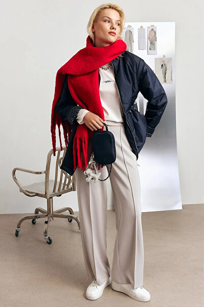 KYR Waist-Tie Short Coat Dark Navy Blue