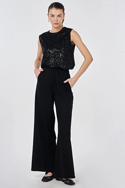 KYR Relaxed Fit Rayon Trousers Black