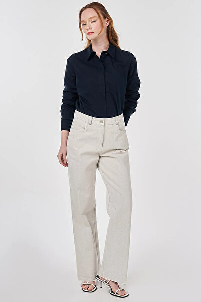Kayra Straight Fit Denim Trousers Gray