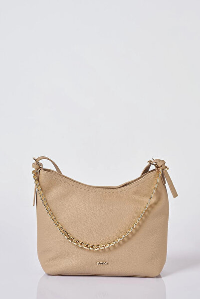 Kayra Chain Detailed Shopper Bag Cream