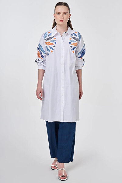 KYR Embroidered Cotton Tunic Optical White