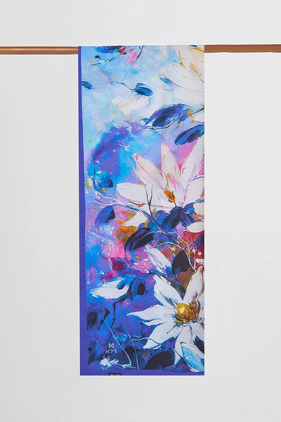 KYR Flower Pattern Viscose Shawl Purple