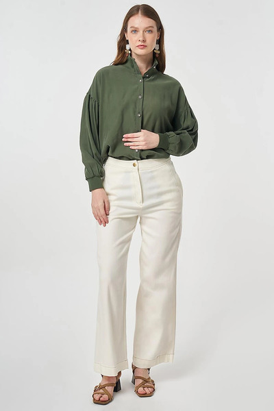 Kayra Pantaloni cu croială lejeră, non-denim, ecru