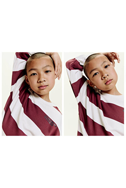 MANGO Kids Çizgili koton sweatshirt