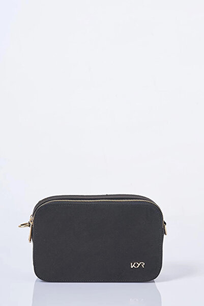 KYR Logo Detailed Suede Bag Black