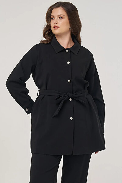 Kayra Belt Detailed Jacket Black
