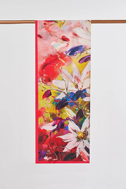 KYR Flower Pattern Viscose Shawl Red