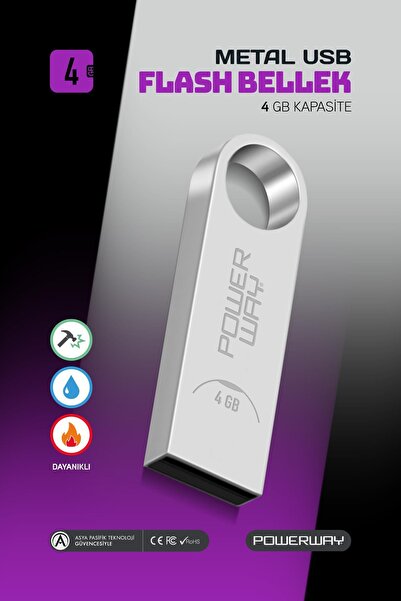 POWERWAY 4 GB Metal Usb Flash Bellek