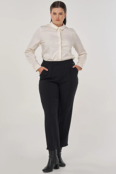 Kayra Çima Stitched Comfortable Fit Trousers Black
