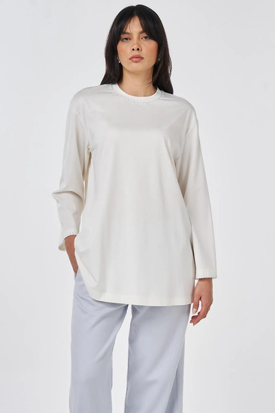 KYR Punto Stitched Combed Cotton Sweatshirt Optical White