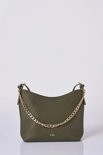 Kayra Chain Detailed Shopper Bag Khaki