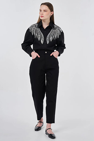 Kayra Carrot Cut Trousers Black