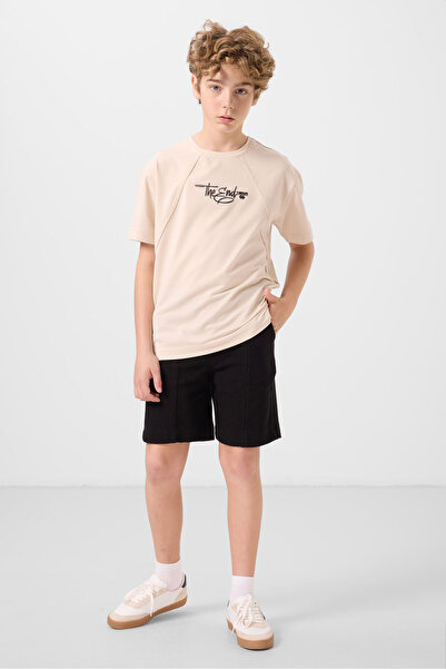 TOMMY LIFE Black Cotton Soft Texture Standard Fit Basic Boy Shorts - 11289