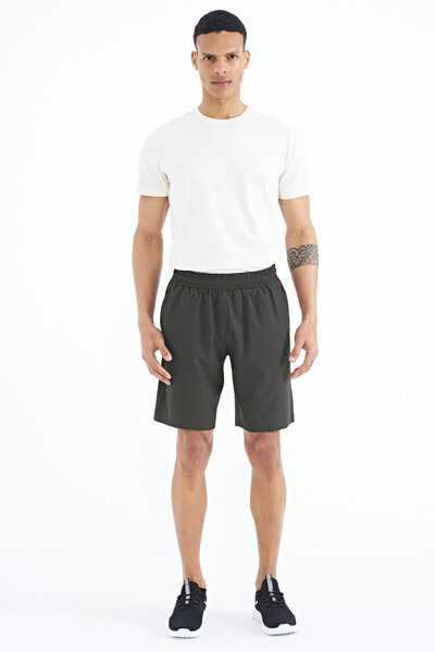 TOMMY LIFE Khaki Side Pocket Detailed Elastic Men's Shorts - 81238