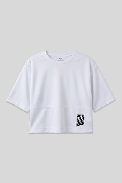 TOMMY LIFE White Breathable Textured Thin Stretchy Oversize Fit Performance W...