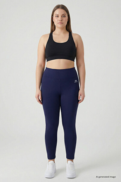 TOMMY LIFE Indigo High Waist Tummy Control Plus Size Women's Leggings - 94650