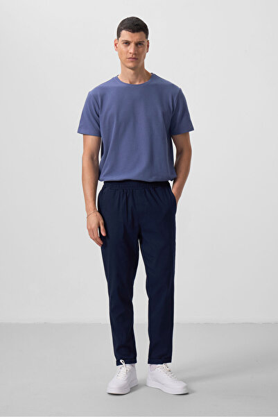 TOMMY LIFE Pantaloni chino pentru bărbați, țesuți, flexibili, albastru marin,...
