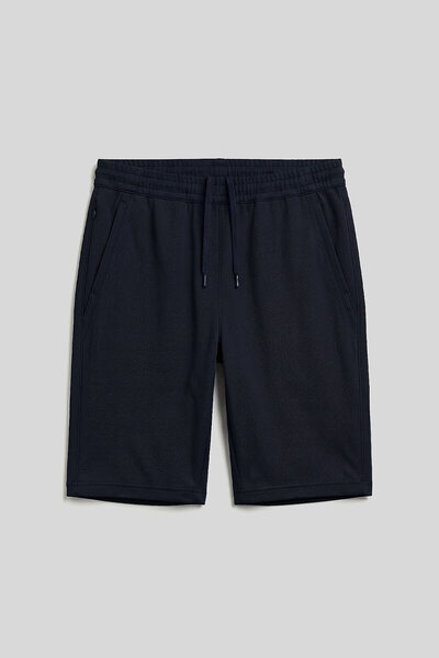 TOMMY LIFE Navy Blue Breathable Self-Retracting Belted Men's Shorts - 81313