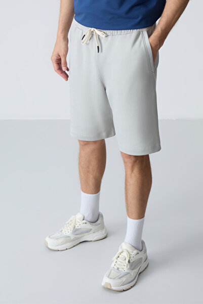 AIR JONES Taş Pamuklu Kalın Yumuşak Dokulu Standart Fit Basic Erkek Şort  - 8...