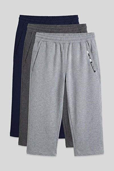 TOMMY LIFE Standard Fit 3-Pack Indigo-Anthracite Melange-Grey Melange Men's C...