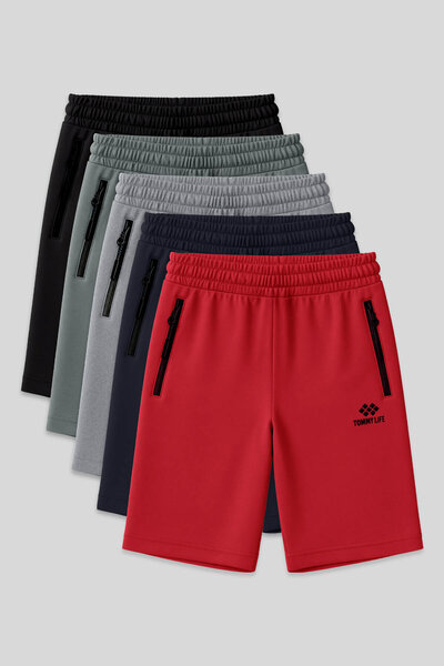 TOMMY LIFE Standart Fit Basic 5li Paket Erkek Şort - 81136