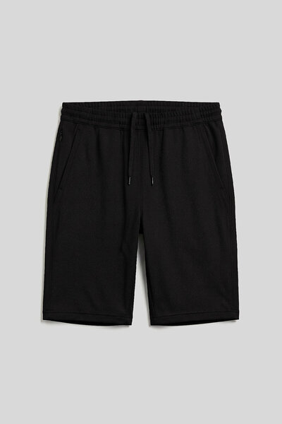 TOMMY LIFE Black Breathable Self-Return Belted Men's Shorts - 81313
