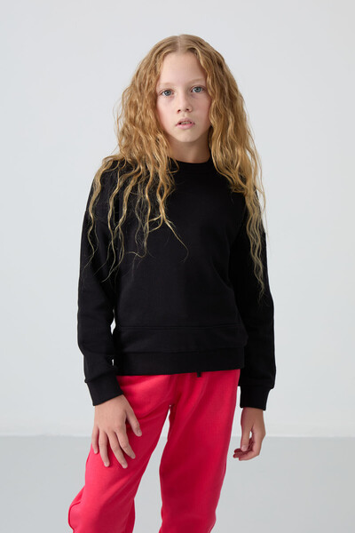 TOMMY LIFE Black Cotton Fleece Inside, Soft Textured, Comfortable Fit, Embroi...