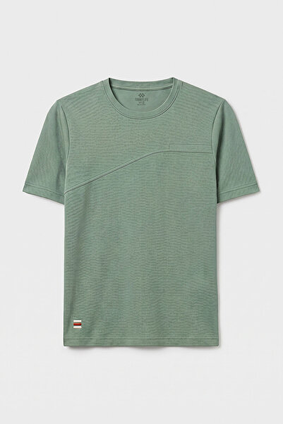TOMMY LIFE Tricou pentru bărbați, verde, confortabil, cu textură la suprafață...